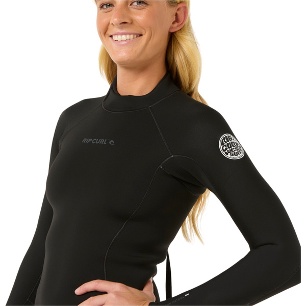 2026 Rip Curl Womens Dawn Patrol 2mm Back Zip Long Sleeve Springsuit Wetsuit 142WSP - Black